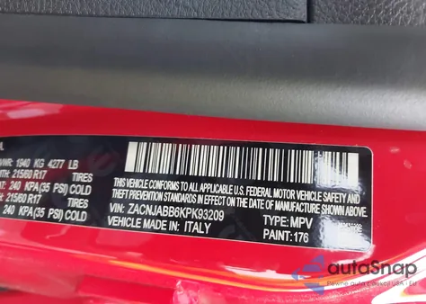 2019 Jeep Renegade Latitude Fwd z USA, uszkodzony, nr VIN ZACNJABB6KPK93209